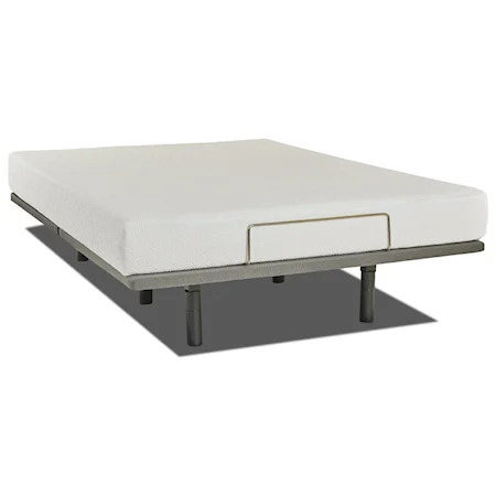 Twin Extra Long 8" Gel Memory Foam Mattress and Power Base with Whisper High-Performance Motor